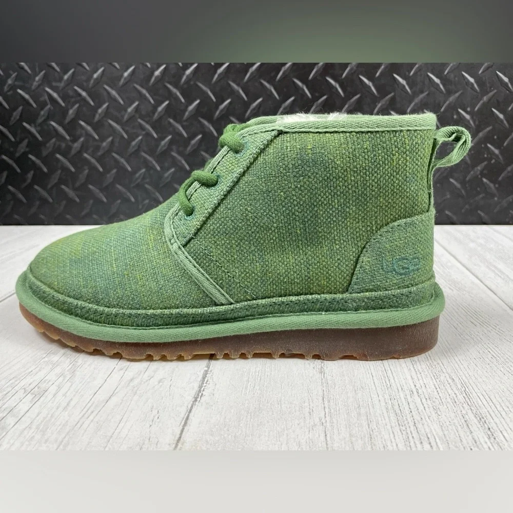 NEW Ugg Neumel Natural Leaf Green Men’s Lined Chukka Boots Lace Up Hemp 8, 10